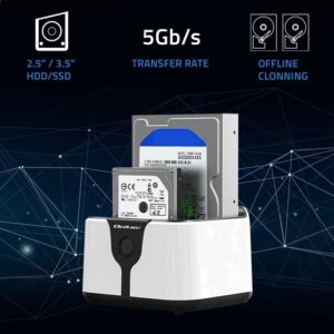 Qoltec 50309 HDD SSD 2,5" 3,5" prijungimo stotelė | SATA III | USB 3.0 | Super greitis 5Gb/s | su klonavimo funkcija - Image 2