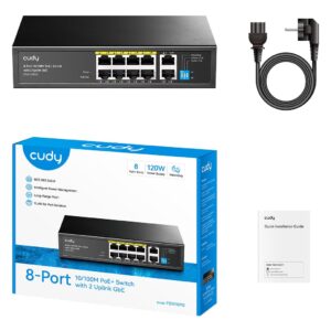Cudy FS1010PG tinklo komutatorius Ne-valdomas Fast Ethernet (10/100) Maitinimas per Eternetą (PoE) Juoda - Image 2