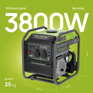 Inverterinis benzininis generatorius KÖNNER  amp SÖHNEN KSB 36i, 3,5 kW - Image 2