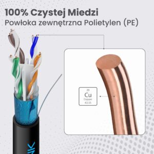 Extralink CAT6 FTP (F/UTP) V2 OUTDOOR TWISTED PAIR 50M tinklo kabelis - Image 2