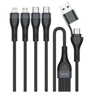 USB-C/USB-A laidas 4smarts 4in1 1.2m juodas