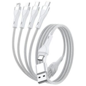 USB-C/USB-A laidas 4smarts 4in1 1.2m baltas - Image 2