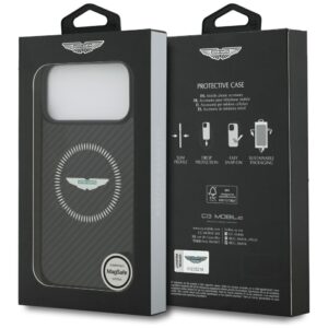 Dėklas Aston Martin HC Kevlar Counter Design MagSafe, skirtas iPhone 17 Pro Max, juodas - Image 8