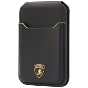 Magnetinė piniginė Lamborghini D1 iš natūralios odos su MagSafe telefono stovu, žalia