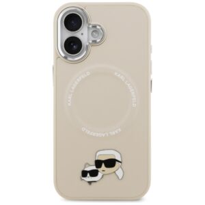 Karl Lagerfeld Karl & Choupette Pins MagSafe dėklas, skirtas iPhone 17, smėlio spalvos - Image 3