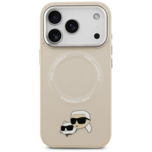 Karl Lagerfeld Karl & Choupette Pins MagSafe dėklas, skirtas iPhone 17 Pro Max, smėlio spalvos - Image 3