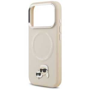 Karl Lagerfeld Karl & Choupette Pins MagSafe dėklas, skirtas iPhone 17 Pro Max, smėlio spalvos - Image 6