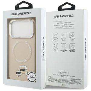 Karl Lagerfeld Karl & Choupette Pins MagSafe dėklas, skirtas iPhone 17 Pro Max, smėlio spalvos - Image 8
