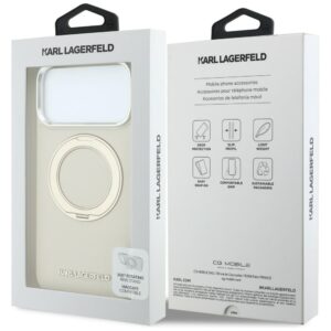Dėklas Karl Lagerfeld Ring Stand 360 Saffiano Classic Logo MagSafe, skirtas iPhone 18 Pro Max / 17 Pro Max - Image 8