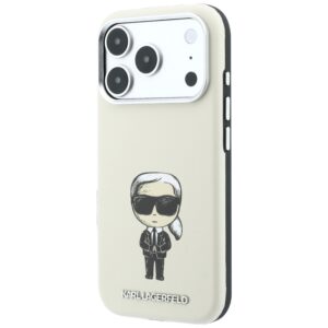 Dėklas Karl Lagerfeld Smooth Ikonik Sketch MagSafe, skirtas iPhone 18 Pro Max / 17 Pro Max, smėlio spalvos - Image 2