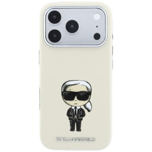 Dėklas Karl Lagerfeld Smooth Ikonik Sketch MagSafe, skirtas iPhone 18 Pro Max / 17 Pro Max, smėlio spalvos - Image 3