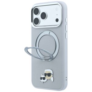 Dėklas Karl Lagerfeld su žiediniu stovu 360 Karl & Choupette Heads Pin MagSafe, skirtas iPhone 18 Pro / 17 Pro - Image 2
