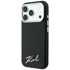 Dėklas Karl Lagerfeld Saffiano Small Script Metal Logo MagSafe, skirtas iPhone 18 Pro / 17 Pro, juodas - Image 2