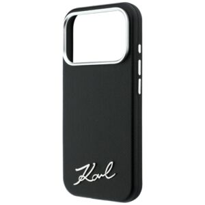 Dėklas Karl Lagerfeld Saffiano Small Script Metal Logo MagSafe, skirtas iPhone 18 Pro / 17 Pro, juodas - Image 6
