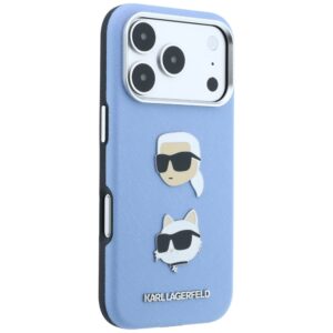 Dėklas Karl Lagerfeld Saffiano su Karl & Choupette Heads smeigtukais ir logotipu, skirtas iPhone 18 Pro / 17 Pro ligh - Image 4