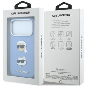 Dėklas Karl Lagerfeld Saffiano su Karl & Choupette Heads smeigtukais ir logotipu, skirtas iPhone 18 Pro / 17 Pro ligh - Image 8