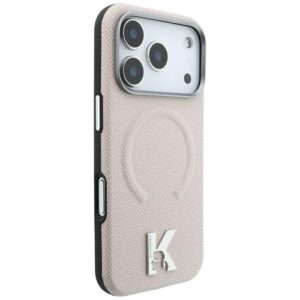 Dėklas Karl Lagerfeld Grained Embossed Ring & Kameo Logo MagSafe, skirtas iPhone 18 Pro / 17 Pro, smėlio spalvos - Image 4