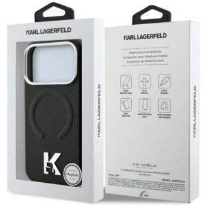 Dėklas Karl Lagerfeld Grained Elongated Logo MagSafe, skirtas iPhone 18 Pro / iPhone 17 Pro, juodas - Image 8