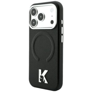 Dėklas Karl Lagerfeld Grained Elongated Logo MagSafe, skirtas iPhone 18 Pro Max / iPhone 17 Pro Max, juodas - Image 2