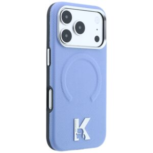 Dėklas Karl Lagerfeld Grained Embossed Ring & Kameo Logo MagSafe, skirtas iPhone 18 Pro / 17 Pro, šviesiai mėlynas - Image 4