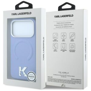 Dėklas Karl Lagerfeld Grained Embossed Ring & Kameo Logo MagSafe, skirtas iPhone 18 Pro / 17 Pro, šviesiai mėlynas - Image 8