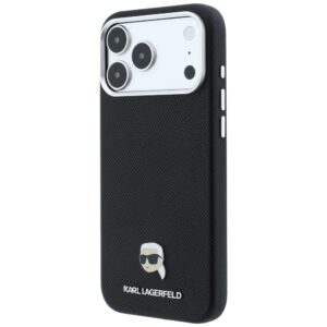 Karl Lagerfeld Grained Karl Head Metal MagSafe dėklas, skirtas iPhone 18 Pro / 17 Pro, juodas - Image 2