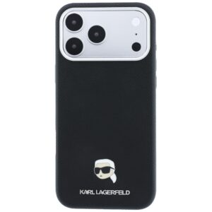 Karl Lagerfeld Grained Karl Head Metal MagSafe dėklas, skirtas iPhone 18 Pro / 17 Pro, juodas - Image 3