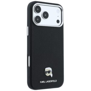 Karl Lagerfeld Grained Karl Head Metal MagSafe dėklas, skirtas iPhone 18 Pro / 17 Pro, juodas - Image 4