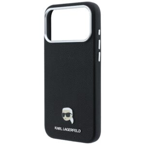 Karl Lagerfeld Grained Karl Head Metal MagSafe dėklas, skirtas iPhone 18 Pro / 17 Pro, juodas - Image 6