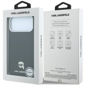 Karl Lagerfeld Grained Karl Head Metal MagSafe dėklas, skirtas iPhone 18 Pro / 17 Pro, juodas - Image 8