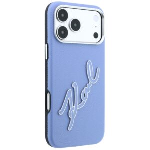Dėklas Karl Lagerfeld Smooth Big Resin Signature Logo, skirtas iPhone 18 Pro / 17 Pro, mėlynas - Image 4