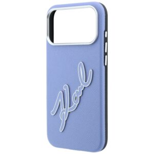 Dėklas Karl Lagerfeld Smooth Big Resin Signature Logo, skirtas iPhone 18 Pro / 17 Pro, mėlynas - Image 6