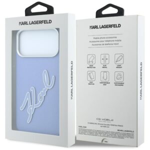 Dėklas Karl Lagerfeld Smooth Big Resin Signature Logo, skirtas iPhone 18 Pro Max / 17 Pro Max, mėlynas - Image 8