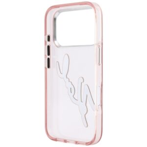 Dėklas Karl Lagerfeld IML Big Signature Resin Metal Frame, skirtas iPhone 18 Pro Max / 17 Pro Max, rožinis - Image 7