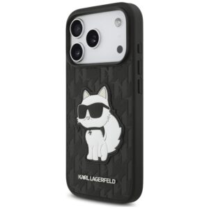 Karl Lagerfeld Saffiano Mono Patch Choupette dėklas, skirtas iPhone 18 Pro / 17 Pro, juodas - Image 2