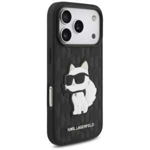 Karl Lagerfeld Saffiano Mono Patch Choupette dėklas, skirtas iPhone 18 Pro / 17 Pro, juodas - Image 4
