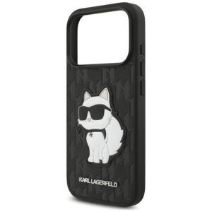 Karl Lagerfeld Saffiano Mono Patch Choupette dėklas, skirtas iPhone 18 Pro / 17 Pro, juodas - Image 6