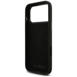 Karl Lagerfeld Silicone Choupette Metal Pin dėklas, skirtas iPhone 18 Pro Max / 17 Pro Max, juodas - Image 7