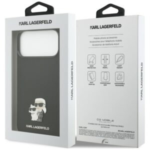 Dėklas Karl Lagerfeld Silicone Karl&Choupette Metal Pin, skirtas iPhone 18 Pro Max / 17 Pro Max, juodas - Image 8