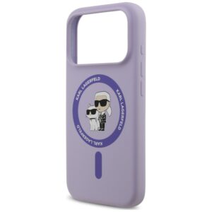 Karl Lagerfeld Silicone Karl&Choupette Ring MagSafe dėklas, skirtas iPhone 18 Pro / 17 Pro, violetinis - Image 6