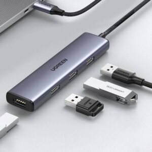 Ugreen USB Type-C šakotuvas - 4× USB 3.2 Gen 1 Sidabrinis - Image 3