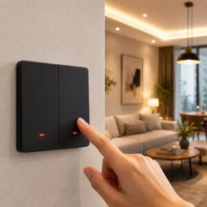 Qoltec 52708 Išmanusis 2 klavišų šviesos jungiklis | WiFi | Laikmatis | Tuya | Išmanusis gyvenimas | Juodas - Image 3