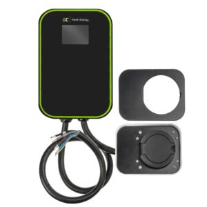 Green Cell EV15RFID elektromobilių įkrovimo stotelė Juoda Aliuminis Siena 3 Įmontuotas ekranas LCD - Image 1