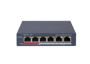 Hikvision DS-3E1106P-EI tinklo komutatorius Valdomas Fast Ethernet (10/100) Maitinimas per Eternetą (PoE) Pilka