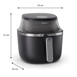 Philips 3000 series NA331/00 gruzdintuvė Vienas 6,2 L Autonominės 1700 W Karšto oro gruzdintuvė Juoda, Sidabras - Image 2