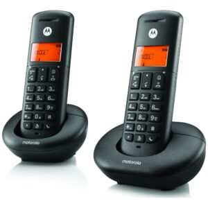 Motorola E202 belaidžių stacionarių telefonų rinkinys, 2 vnt., juodos spalvos - Image 2