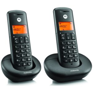 Motorola E202 belaidžių stacionarių telefonų rinkinys, 2 vnt., juodos spalvos - Image 3