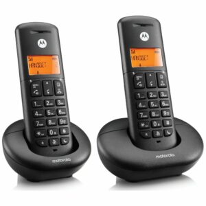 Motorola E202 belaidžių stacionarių telefonų rinkinys, 2 vnt., juodos spalvos - Image 4