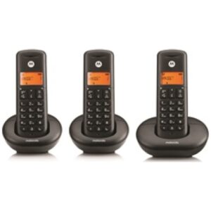 Motorola E203 belaidžių fiksuoto ryšio telefonų komplektas, 3 vnt., juodas - Image 2