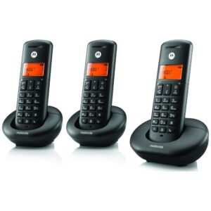 Motorola E203 belaidžių fiksuoto ryšio telefonų komplektas, 3 vnt., juodas - Image 3